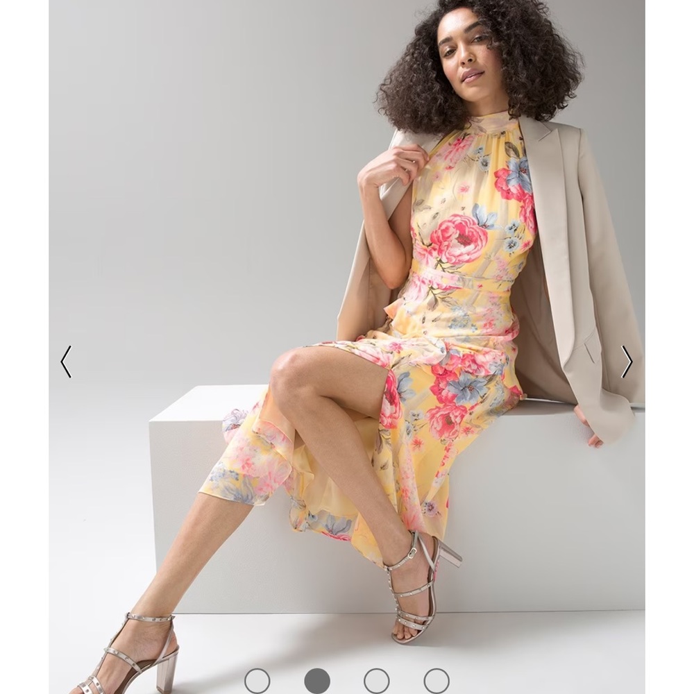 Sleeveless Ruffled Halter Midi Dress